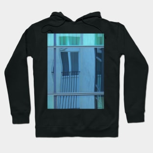 Modern Window, an Abstract in Blue and Green Hoodie